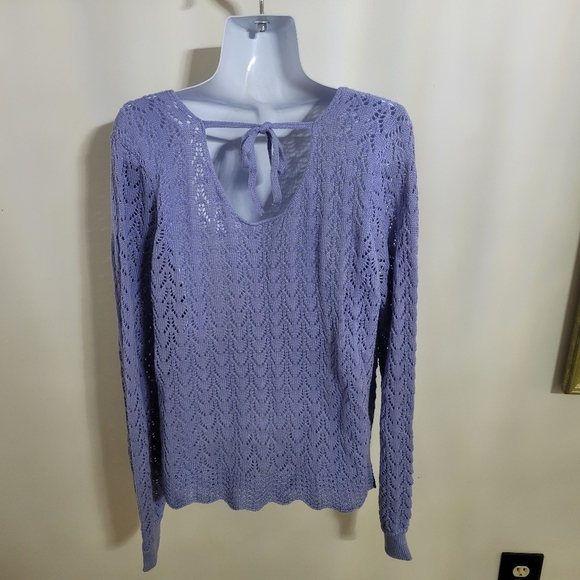 Candies Blue Crochet Sweater Size XXL - Picture 3 of 7